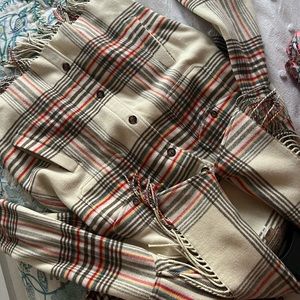 POLO Ralph Lauren Plaid Fringe Trim Jacket Shacket XL